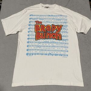 Vintage Brady Bunch T Shirt Size L White‎ Theme Song Stanley Desantis 1993